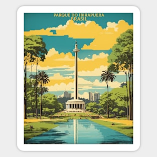 Parque do Ibirapuera Brazil Vintage Tourism Travel Poster Art Sticker